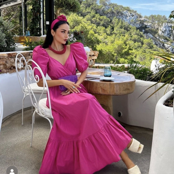 Zara Puff Sleeves Midi Dress Bloggers Favorite Size XS, S - Picture 2 of 8